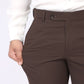 Classic Brown Formal Pants –Slim Fit, Four-Way Stretch with Extension Waistband