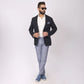 Summer Blue Linen Formal Pants – Slim Fit, Light Stretch with Extension Waistband