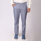 Summer Blue Linen Formal Pants – Slim Fit, Light Stretch with Extension Waistband