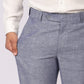 Summer Blue Linen Formal Pants – Slim Fit, Light Stretch with Extension Waistband
