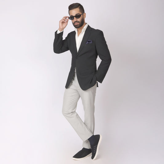 Aqua Linen Formal Pants – Slim Fit, Light Stretch with Extension Waistband