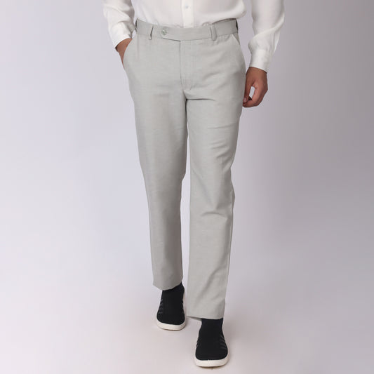 Aqua Linen Formal Pants – Slim Fit, Light Stretch with Extension Waistband