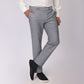 Grey Linen Formal Pants – Slim Fit, Light Stretch with Extension Waistband