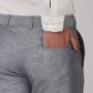 Grey Linen Formal Pants – Slim Fit, Light Stretch with Extension Waistband