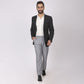 Grey Linen Formal Pants – Slim Fit, Light Stretch with Extension Waistband