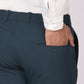 Evening Teal Formal Pants – Slim Fit, Four-Way Stretch with Extension Waistband