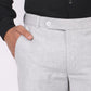 Summer Grey Linen Formal Pants – Slim Fit, Light Stretch with Extension Waistband