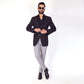 Essential Smoke Grey Formal Pants – Slim Fit, Four-Way Stretch with Extension Waistband