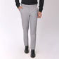 Essential Smoke Grey Formal Pants – Slim Fit, Four-Way Stretch with Extension Waistband