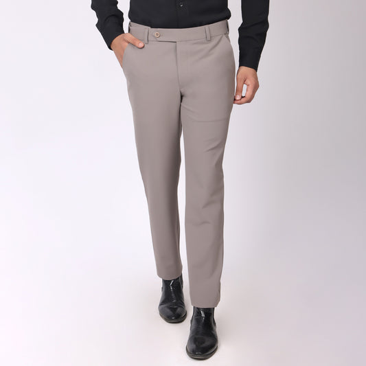 Dusty Mauve Formal Pants – Slim Fit | 4-Way Stretch with Extension Waistband