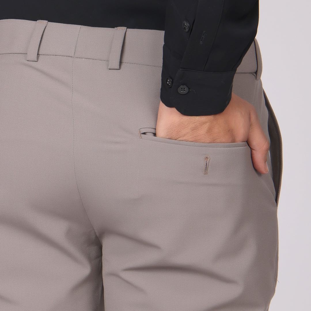Dusty Mauve Formal Pants – Slim Fit | 4-Way Stretch with Extension Waistband