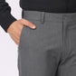 Essential Steel Grey Formal Pants – Regular Fit | 4-Way Stretch with Extension Waistband