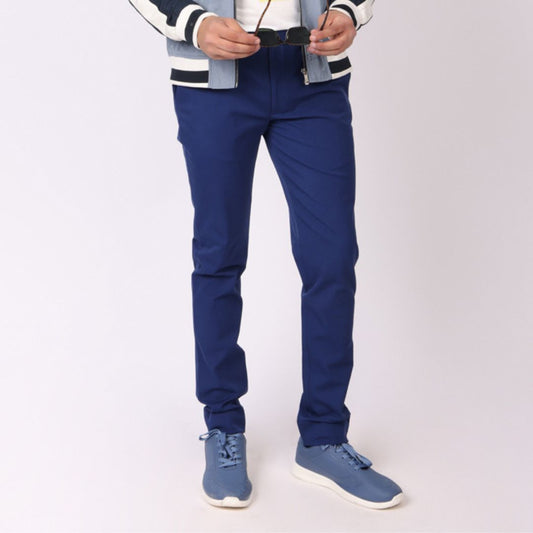 Indigo Blue Power Stretch Chinos – Slim Fit with Extension Waistband