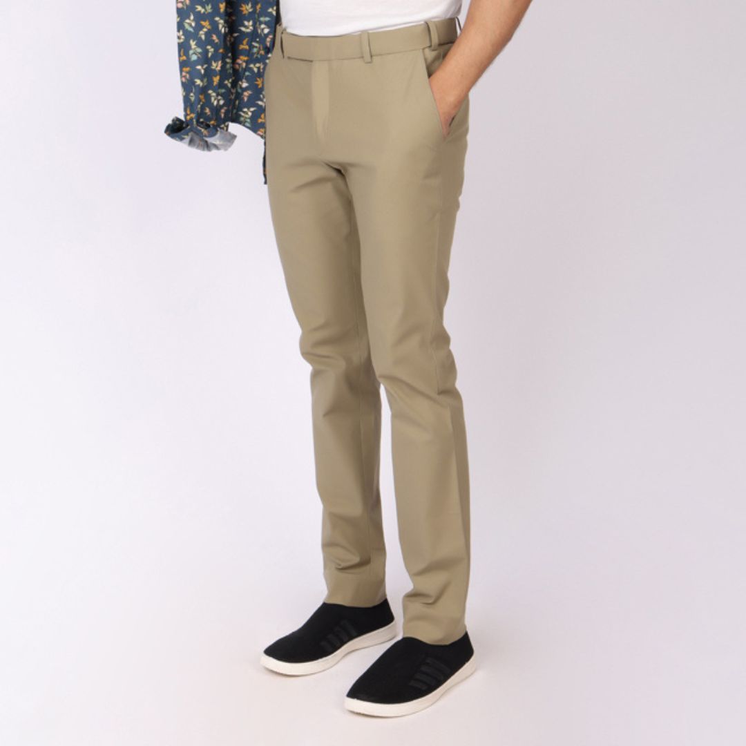 Essential Beige Power Stretch Chinos – Slim Fit with Extension Waistband