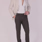 Classic Brown Formal Pants –Slim Fit, Four-Way Stretch with Extension Waistband