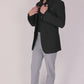 Essential Smoke Grey Formal Pants – Slim Fit, Four-Way Stretch with Extension Waistband
