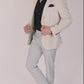Summer Grey Linen Formal Pants – Slim Fit, Light Stretch with Extension Waistband